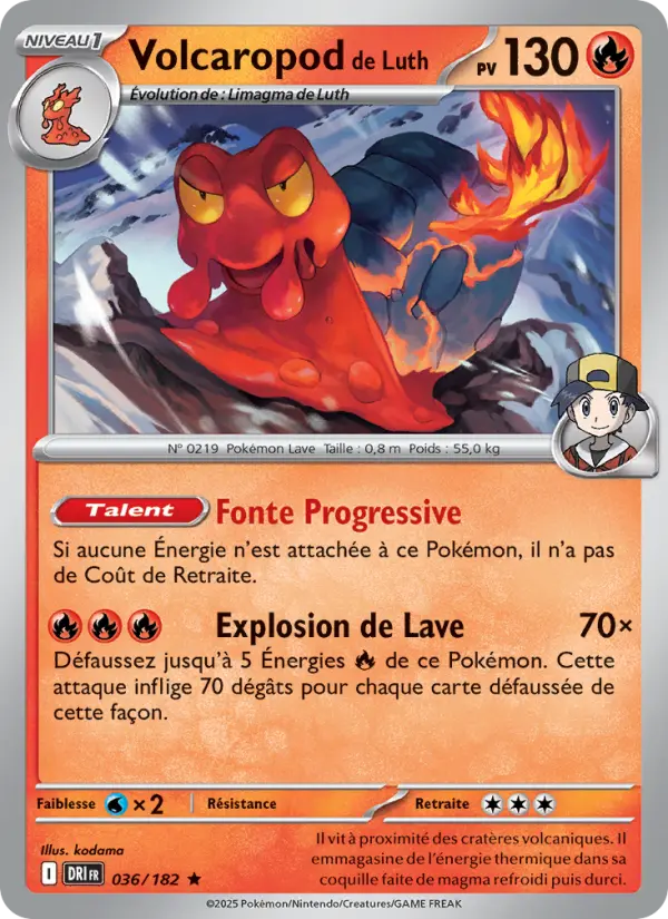 Carte Pokemon 036/182 Volcaropod de Luth Reverse | LorenZone