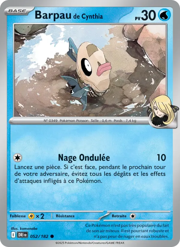 Carte Pokemon 052/182 Barpau de Cynthia Reverse | LorenZone