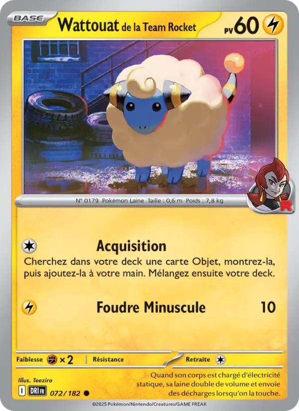 Carte Pokemon 072/182 Wattouat de la Team Rocket Reverse | LorenZone
