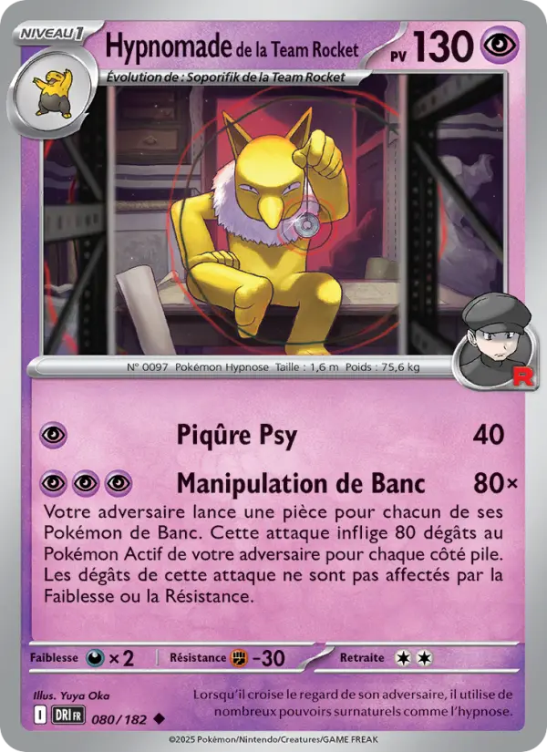 Carte Pokemon 080/182 Hypnomade de la Team Rocket Reverse | LorenZone