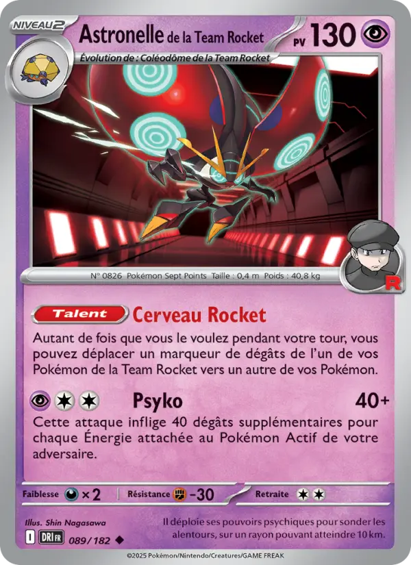 Carte Pokemon 089/182 Astronelle de la Team Rocket Reverse | LorenZone