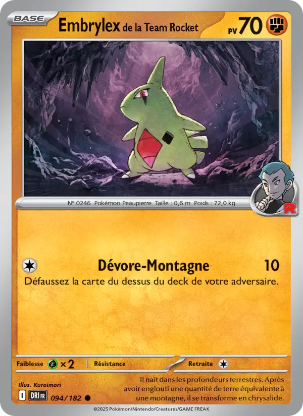 Carte Pokemon 094/182 Embrylex de la Team Rocket Reverse | LorenZone