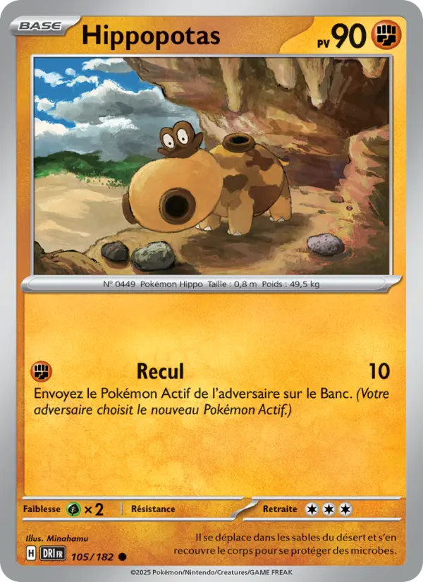 Carte Pokemon 105/182 Hippopotas Reverse | LorenZone