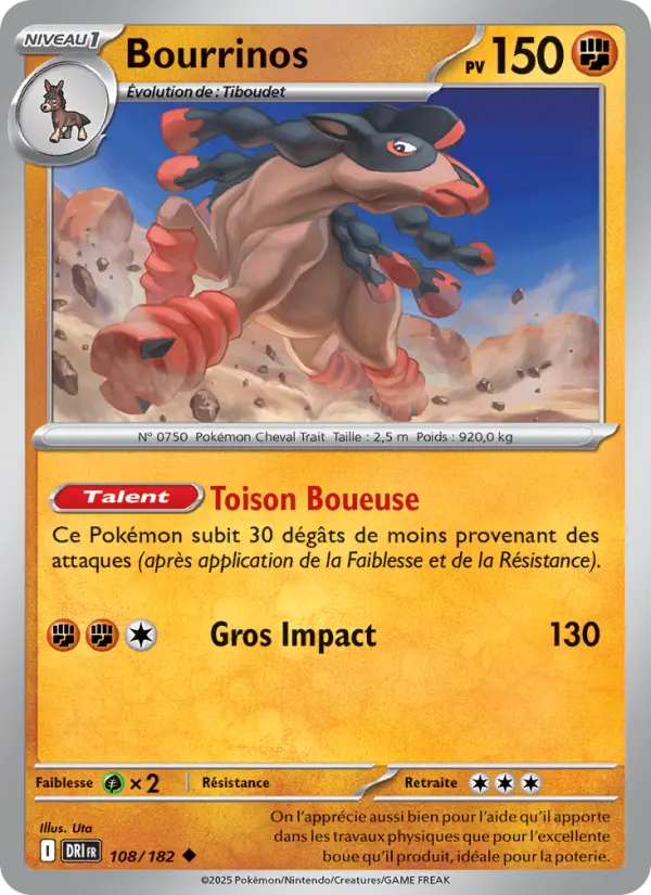 Carte Pokemon 108/182 Bourrinos Reverse | LorenZone