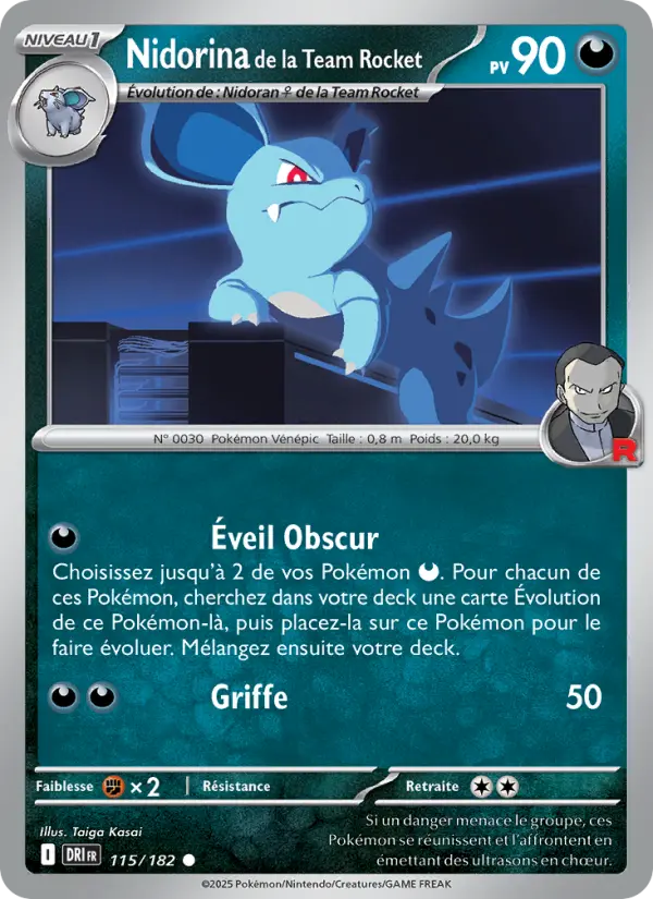 Carte Pokemon 115/182 Nidorina de la Team Rocket Reverse | LorenZone
