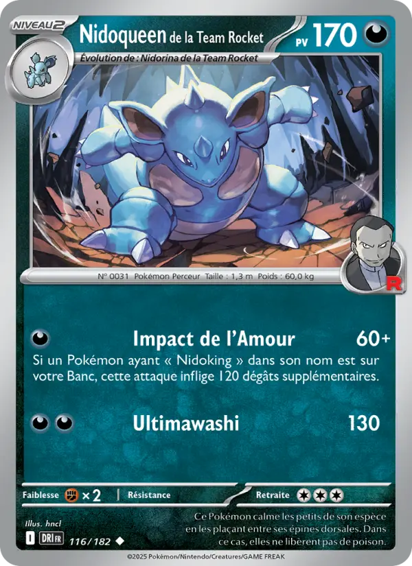 Carte Pokemon 116/182 Nidoqueen de la Team Rocket Reverse | LorenZone