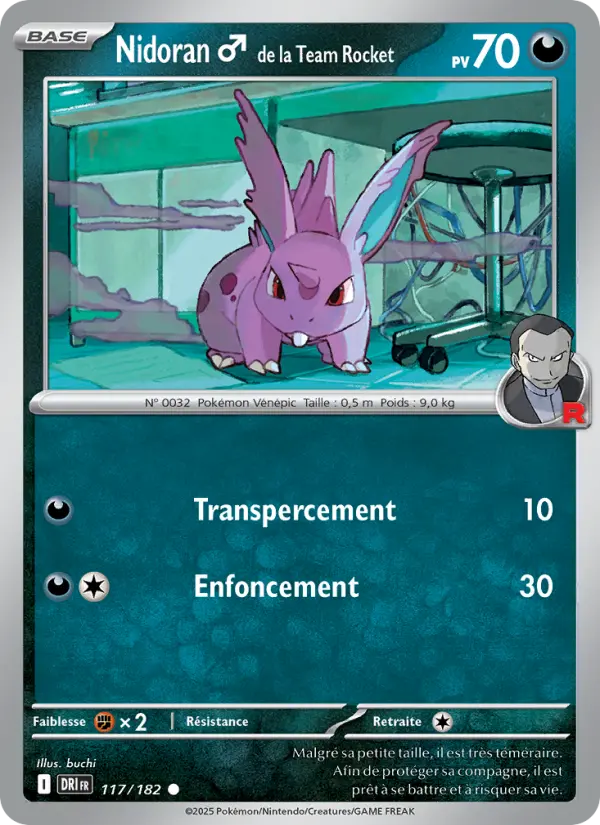Carte Pokemon 117/182 Nidoran♂ de la Team Rocket Reverse | LorenZone