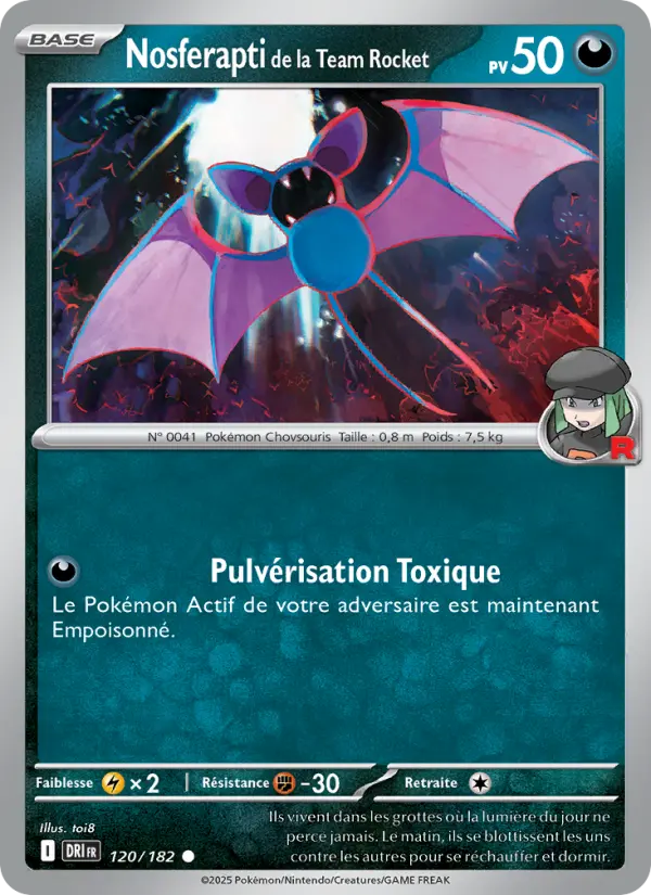 Carte Pokemon 120/182 Nosferapti de la Team Rocket Reverse | LorenZone