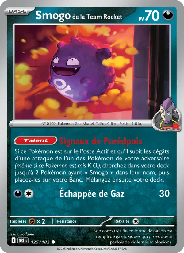 Carte Pokemon 125/182 Smogo de la Team Rocket Reverse | LorenZone
