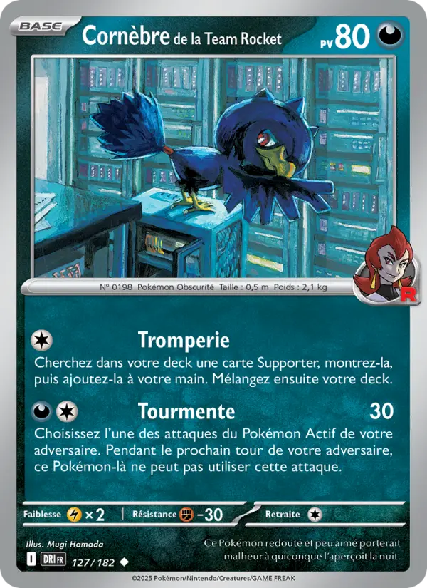 Carte Pokemon 127/182 Cornèbre de la Team Rocket Reverse | LorenZone