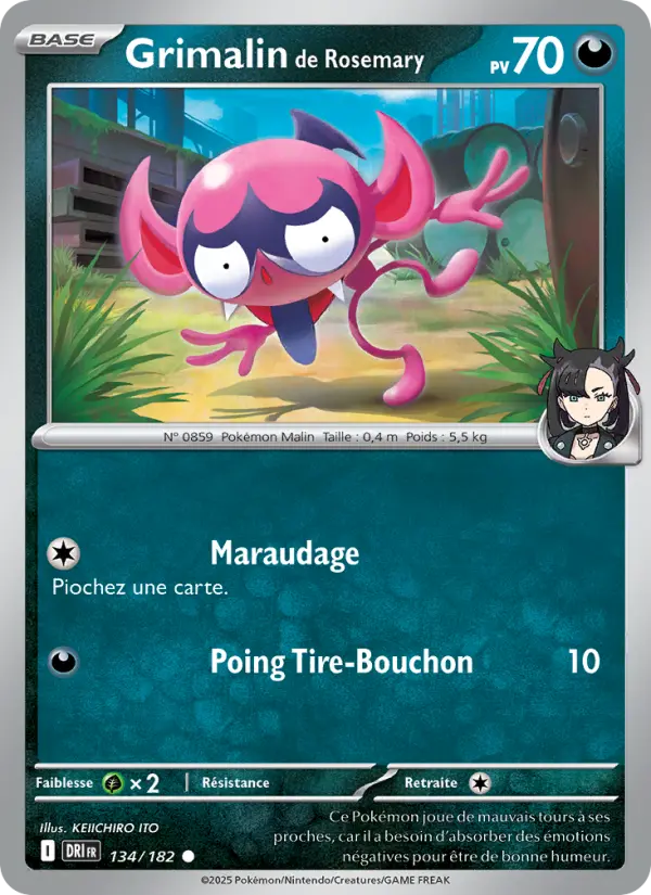 Carte Pokemon 134/182 Grimalin de Rosemary Reverse | LorenZone