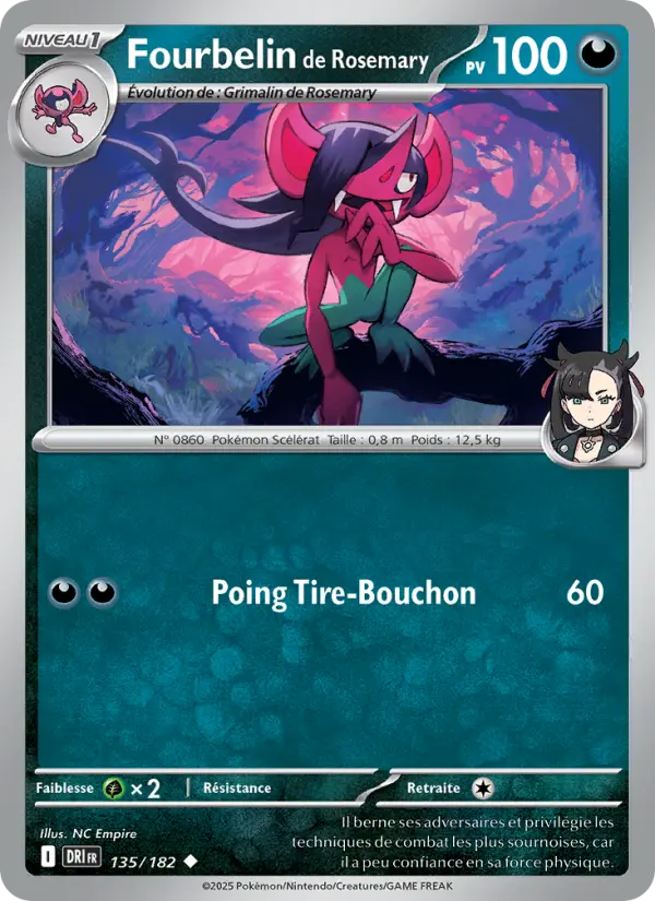 Carte Pokemon 135/182 Fourbelin de Rosemary Reverse | LorenZone