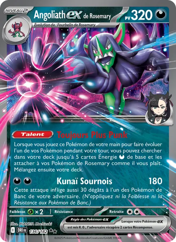 Carte Pokemon 136/182 Angoliath-ex de Rosemary Holo | LorenZone