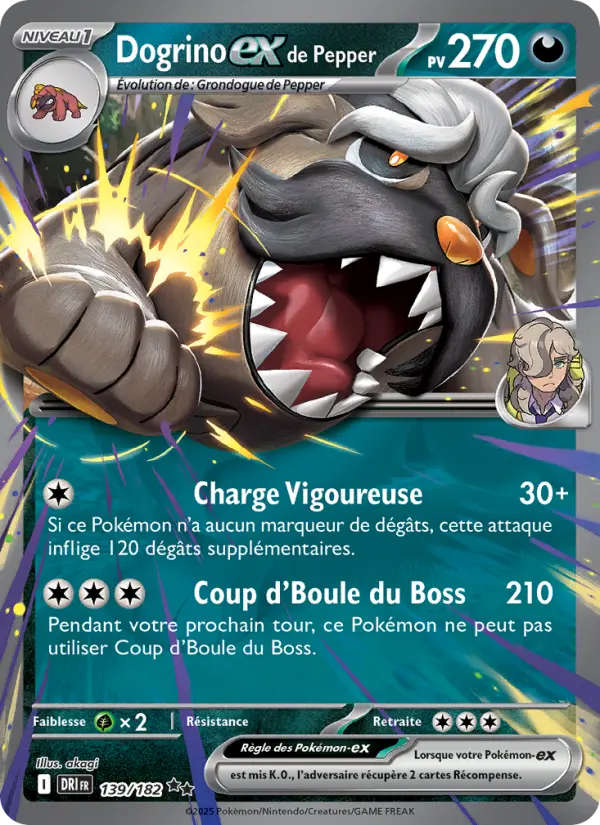 Carte Pokemon 139/182 Dogrino-ex de Pepper Holo | LorenZone