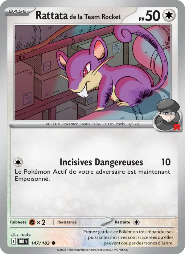 Carte Pokemon 147/182 Rattata de la Team Rocket Reverse | LorenZone