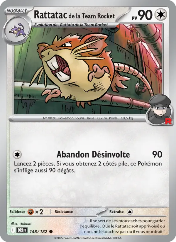 Carte Pokemon 148/182 Rattatac de la Team Rocket Reverse | LorenZone