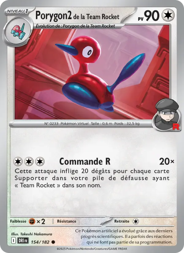 Carte Pokemon 154/182 Porygon2 de la Team Rocket Reverse | LorenZone