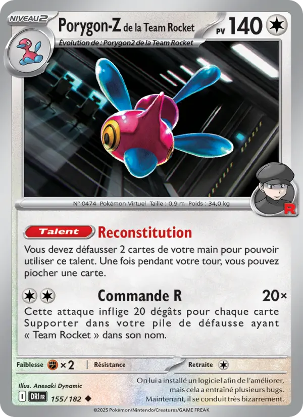 Carte Pokemon 155/182 Porygon-Z de la Team Rocket Reverse | LorenZone