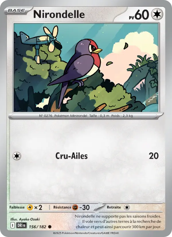 Carte Pokemon 156/182 Nirondelle Reverse | LorenZone