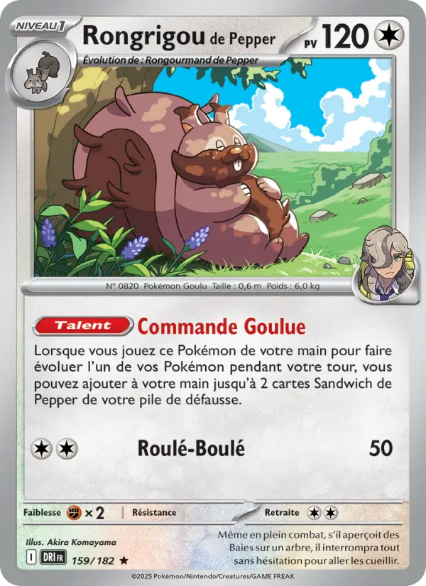 Carte Pokemon 159/182 Rongrigou de Pepper Reverse | LorenZone