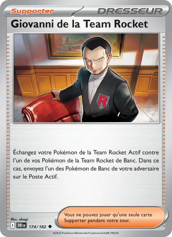 Carte Pokemon 174/182 Giovanni de la Team Rocket Reverse | LorenZone