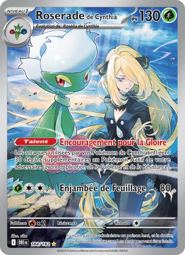 Carte Pokemon 184/182 Roserade de Cynthia Illustration Rare | LorenZone