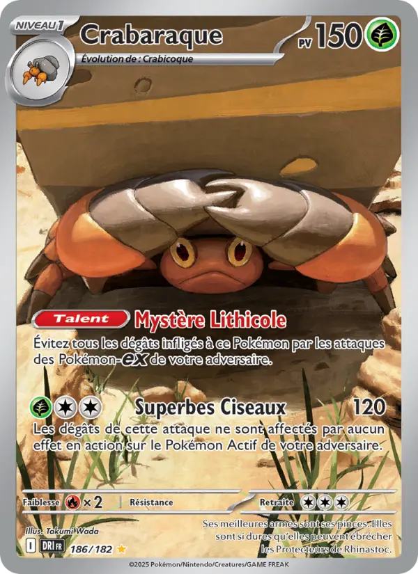 Carte Pokemon 186/182 Crabaraque Illustration Rare | LorenZone