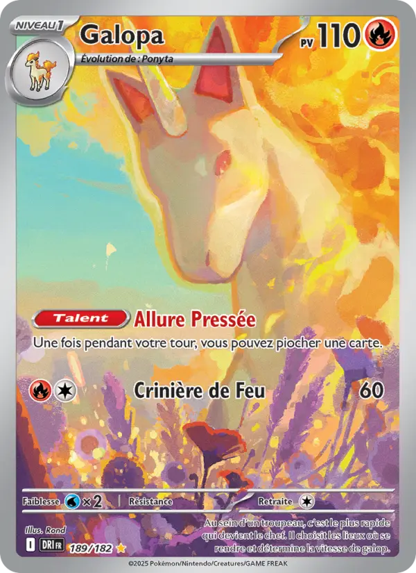 Carte Pokemon 189/182 Galopa Illustration Rare | LorenZone