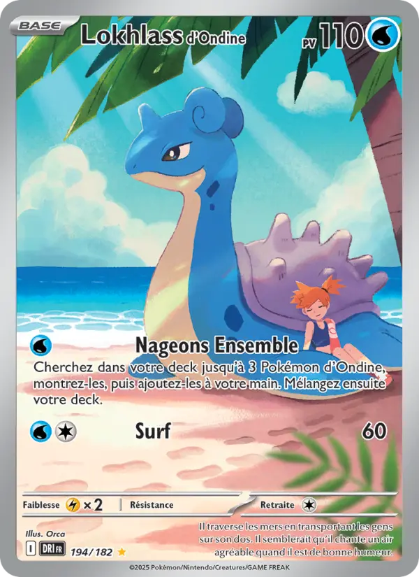 Carte Pokemon 194/182 Lokhlass d'Ondine Illustration Rare | LorenZone