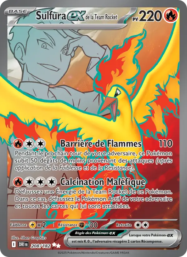 Carte Pokemon 208/182 Sulfura-ex de la Team Rocket Holo | LorenZone