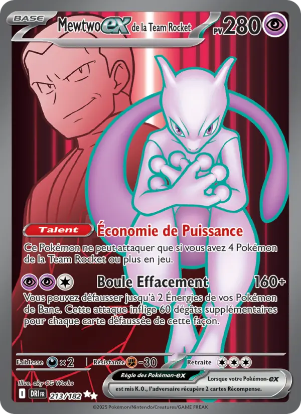 Carte Pokemon 213/182 Mewtwo-ex de la Team Rocket Holo | LorenZone