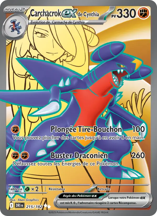 Carte Pokemon 215/182 Carchacrok-ex de Cynthia Holo | LorenZone
