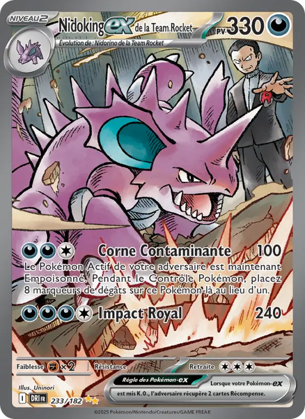 Carte Pokemon 233/182 Nidoking-ex de la Team Rocket Illustration Spéciale Rare | LorenZone