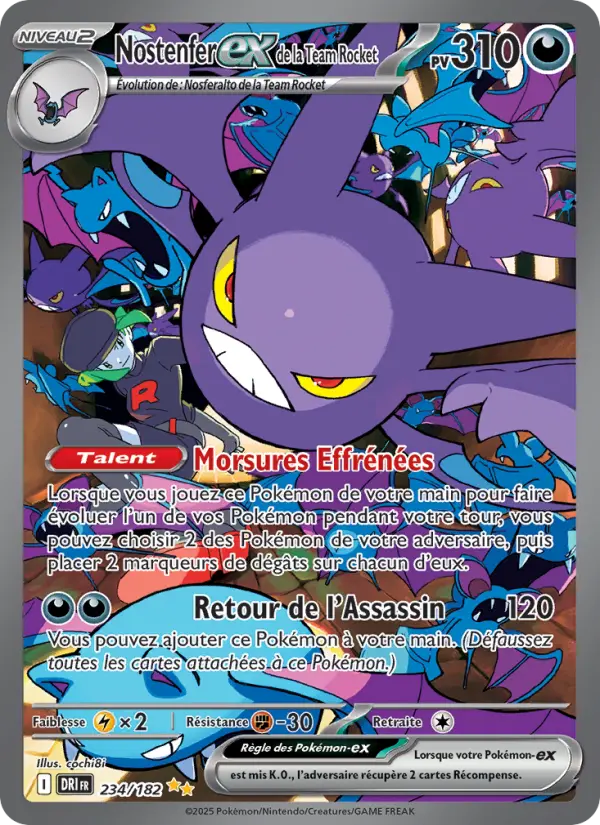 Carte Pokemon 234/182 Nostenfer-ex de la Team Rocket Illustration Spéciale Rare | LorenZone