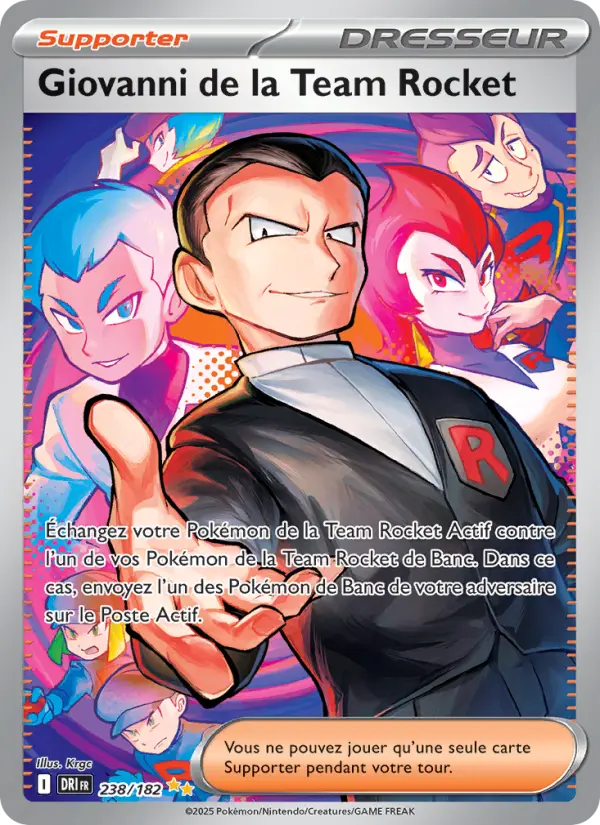 Carte Pokemon 238/182 Giovanni de la Team Rocket Illustration Spéciale Rare | LorenZone
