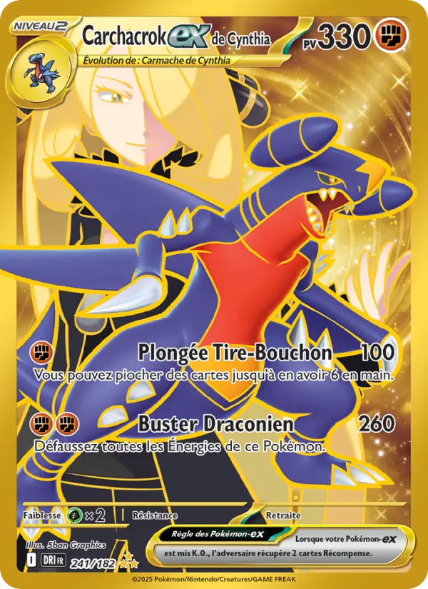 Carte Pokemon 241/182 Carchacrok-ex de Cynthia Hyper Rare | LorenZone