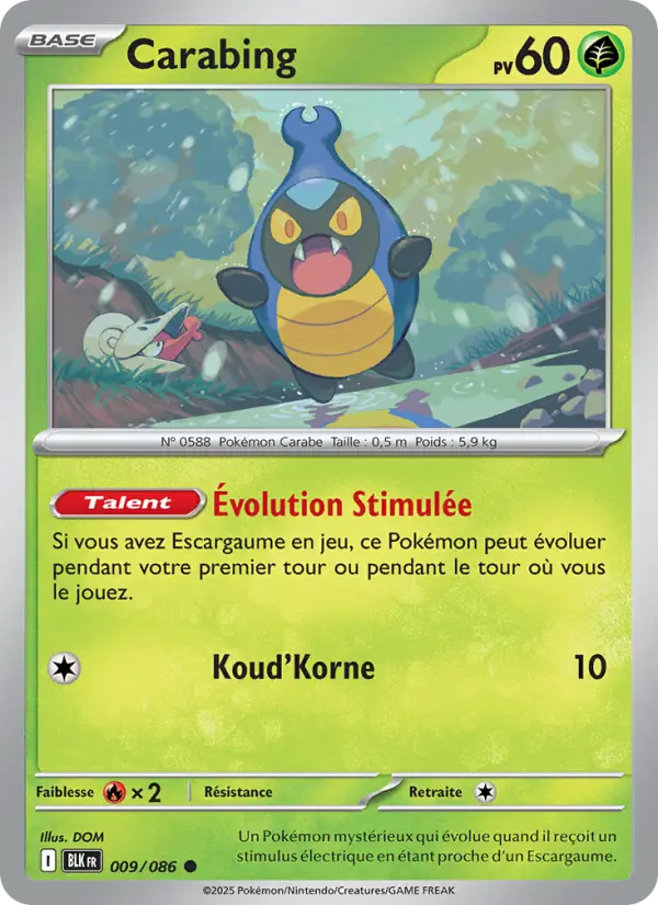 Carte Pokemon 009/086 Carabing Reverse | LorenZone
