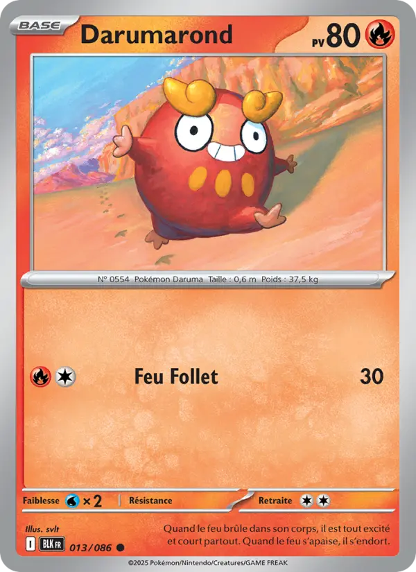 Carte Pokemon 013/086 Darumarond Reverse | LorenZone