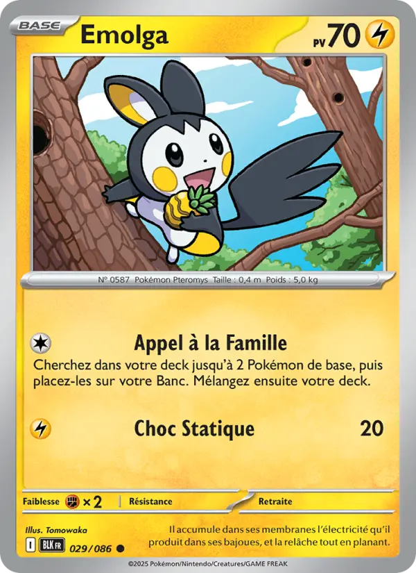 Carte Pokemon 029/086 Emolga Reverse | LorenZone