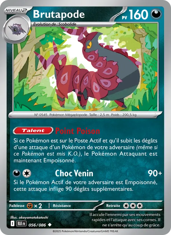 Carte Pokemon 056/086 Brutapode Reverse | LorenZone