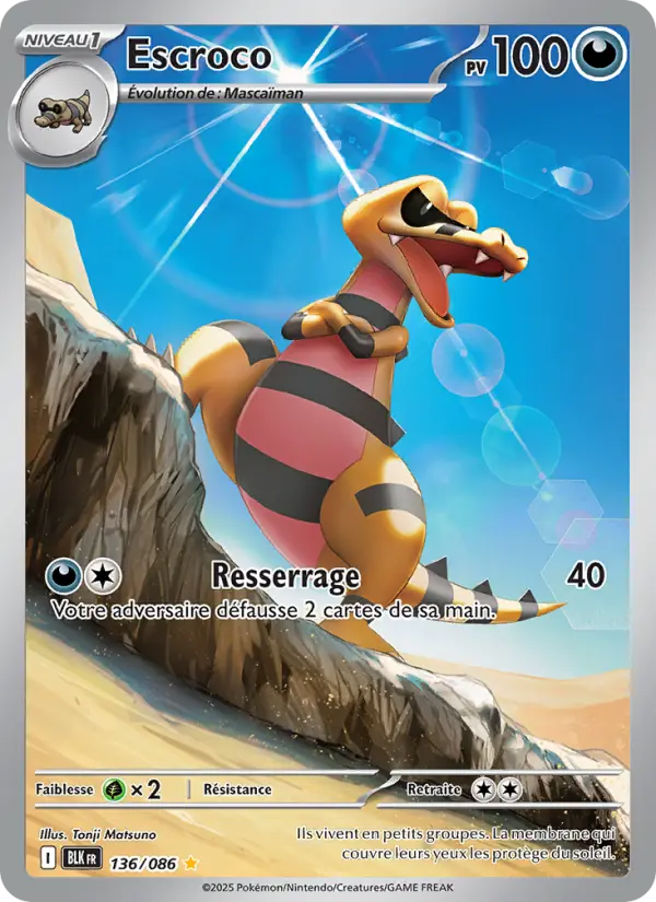 Carte Pokemon 136/086 Escroco Illustration Rare | LorenZone