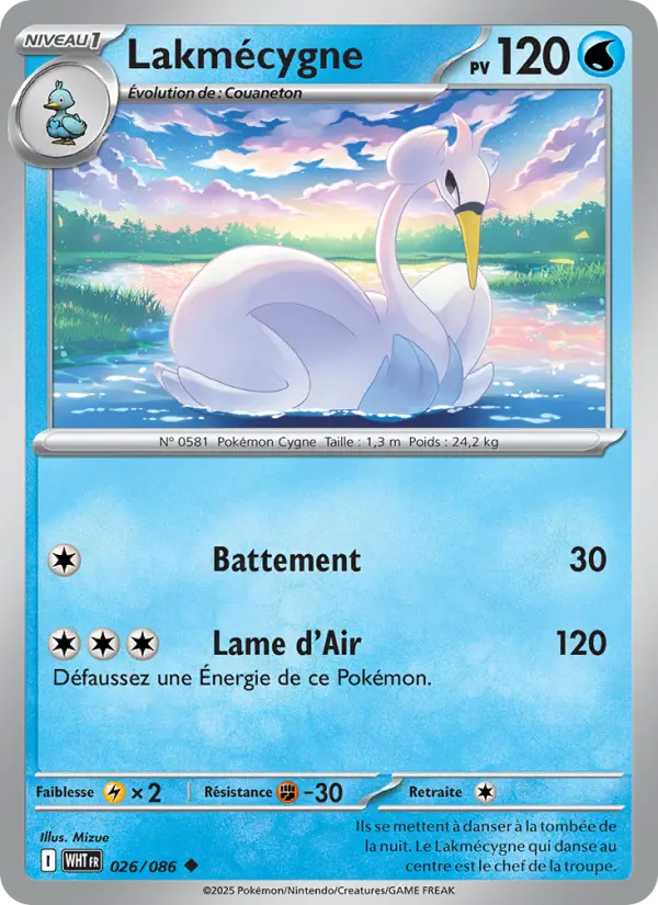 Carte Pokemon 026/086 Lakmécygne | LorenZone