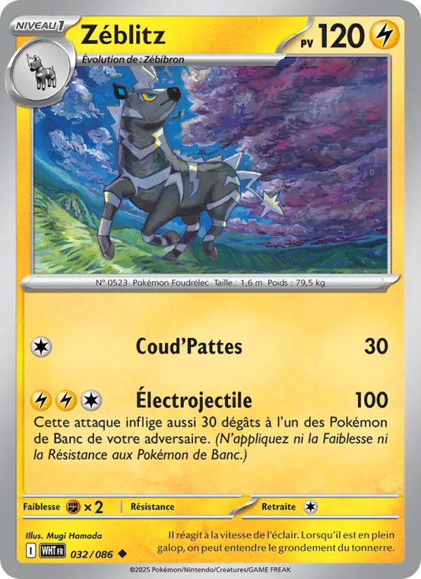 Carte Pokemon 032/086 Zéblitz | LorenZone