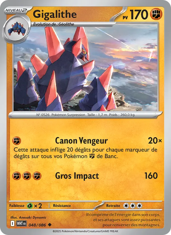 Carte Pokemon 048/086 Gigalithe | LorenZone