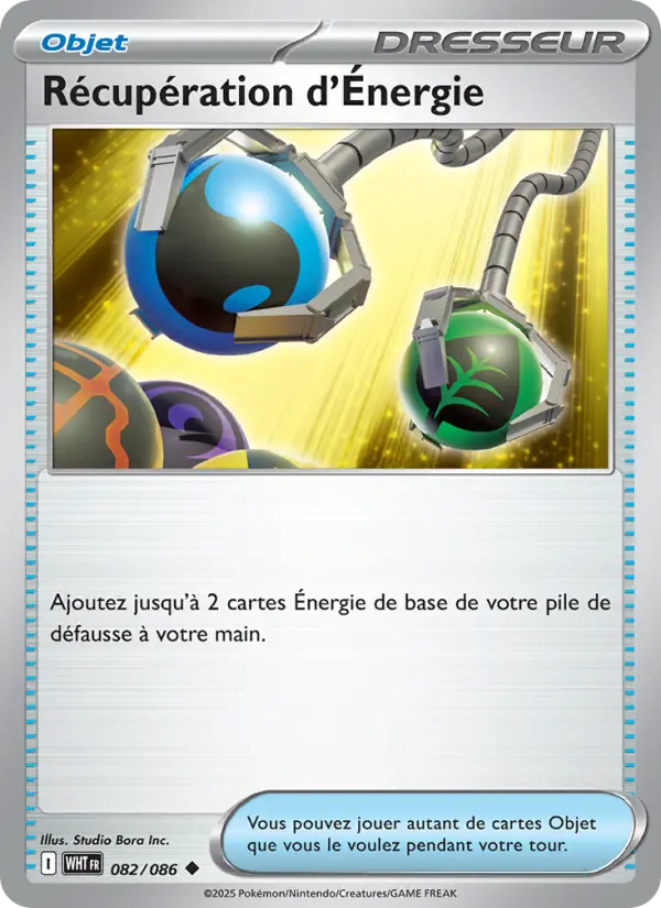Carte Pokemon 082/086 Récupération d'Énergie | LorenZone