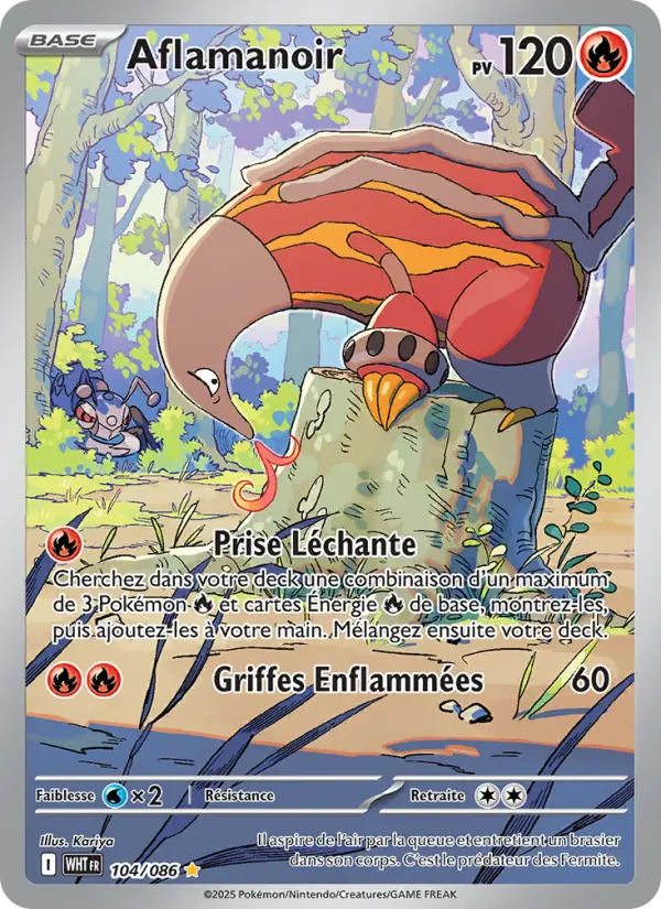 Carte Pokemon 104/086 Aflamanoir Illustration Rare | LorenZone