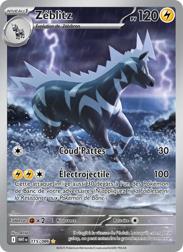 Carte Pokemon 115/086 Zéblitz Illustration Rare | LorenZone