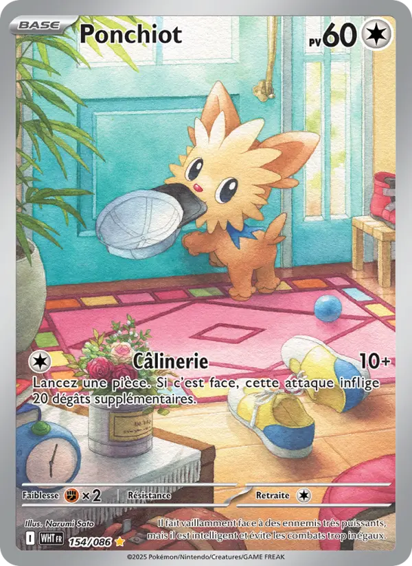 Carte Pokemon 154/086 Ponchiot Illustration Rare | LorenZone