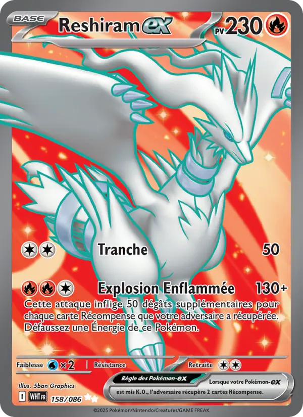 Carte Pokemon 158/086 Reshiram-ex | LorenZone