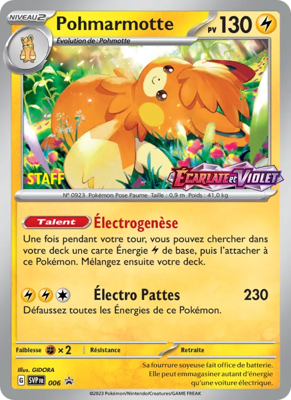 Carte Pokemon SVP006 Pohmarmotte | LorenZone